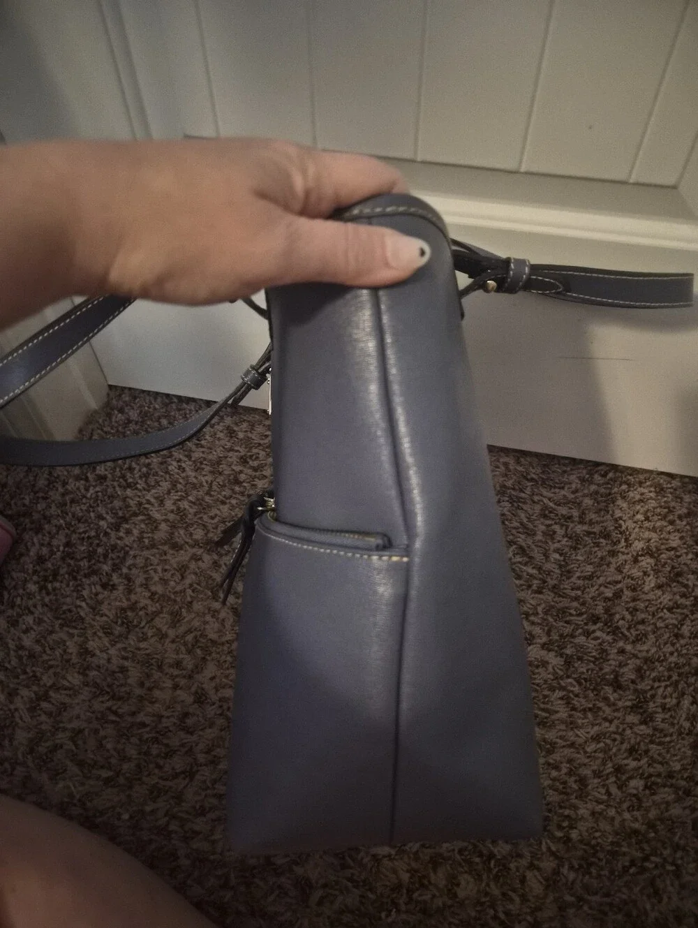 Like New Dooney and Bourke Grey Saffiano Leather Tote